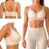 Női push-up sportmelltartó varratmentes betéttel fehér XL