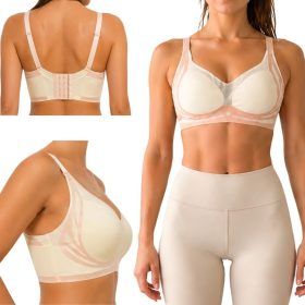 Női push-up sportmelltartó varratmentes betéttel fehér XL