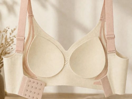Női push-up sportmelltartó varratmentes betéttel fehér XL