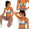 Női push-up sportmelltartó varratmentes betéttel szürke M