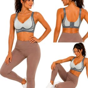 Női push-up sportmelltartó varratmentes betéttel szürke L