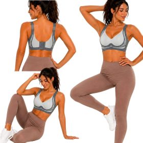 Női push-up sportmelltartó varratmentes betéttel szürke XL