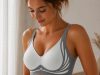 Női push-up sportmelltartó varratmentes betéttel szürke XL