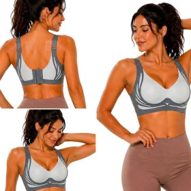 Női push-up sportmelltartó varratmentes betéttel szürke 2XL