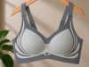 Női push-up sportmelltartó varratmentes betéttel szürke 2XL