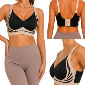 Női push-up sportmelltartó varratmentes betéttel fekete M