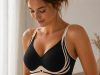 Női push-up sportmelltartó varratmentes betéttel fekete M