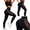 Női push-up alakformáló magas derekú leggings fekete S/M