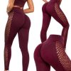 Női push-up alakformáló hosszú leggings bordó S/M