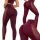 Női push-up alakformáló hosszú leggings bordó S/M