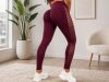 Női push-up alakformáló hosszú leggings bordó S/M