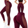 Női push-up alakformáló hosszú leggings bordó L/XL