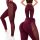 Női push-up alakformáló hosszú leggings bordó L/XL