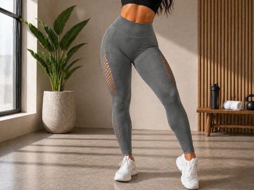 Női push-up alakformáló magas derekú leggings bordó S/M