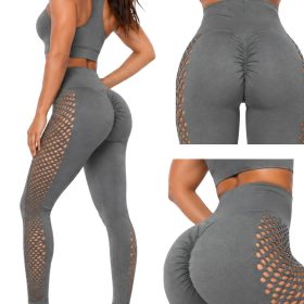Női push-up alakformáló magas derekú leggings szürke L/XL