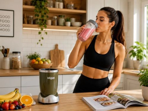 Turmixgép smoothie-hoz és Koktélokhoz 3 keverőpohárral – KEVER, APRÍT, JÉGET TÖR, 600W