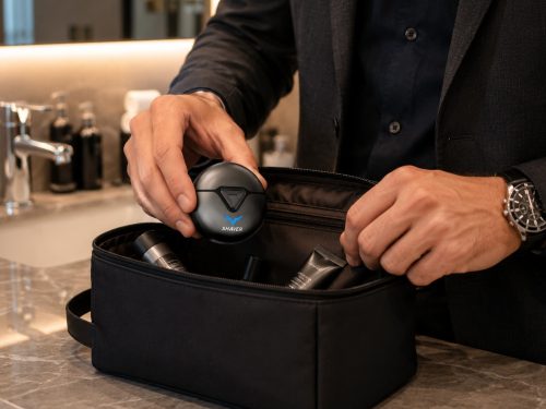 Kompakt, usb-c-s, utazó, vezeték nélküli, led-es elektromos borotva férfiaknak