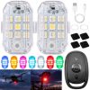 Univerzális RGB LED villogó autóhoz, motorhoz és drónhoz – Távirányítós, akkumulátoros stroboszkóp szett, 2db