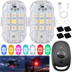   Univerzális RGB LED villogó autóhoz, motorhoz és drónhoz – Távirányítós, akkumulátoros stroboszkóp szett, 2db