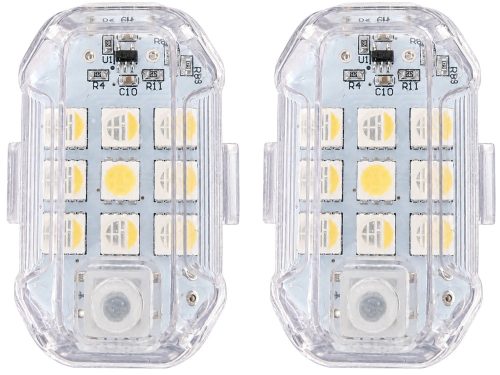 Univerzális RGB LED villogó autóhoz, motorhoz és drónhoz – Távirányítós, akkumulátoros stroboszkóp szett, 2db
