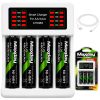 AA/AAA akkumulátortöltő készlet 4 db 4800 mAh AA akkumulátorral