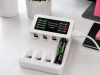 AA és AAA led-es akkumulátorok töltő + 4 db aaa akkumulátor + usb-c kábel