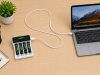 Aa és aaa akkumulátorokhoz való lcd-kijelzős töltő + 4 db aaa akkumulátor + usb-c kábel
