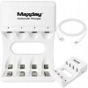 AA és AAA akkumulátor gyors töltő, usb-c, led, 4 rekesz