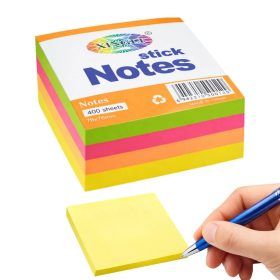   Színes öntapadó cédulák, 400 lapos tömb, sticky notes készlet