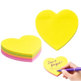   Színes öntapadó jegyzettömb – szív alakú 100 lap, sticky notes