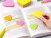 Színes öntapadó jegyzettömb – szív alakú 100 lap, sticky notes