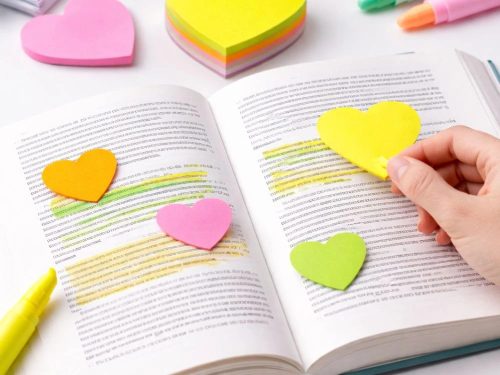 Színes öntapadó jegyzettömb – szív alakú 100 lap, sticky notes