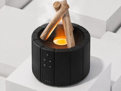 Lánghatású aroma diffúzor, 250 ml, RGB LED, fekete