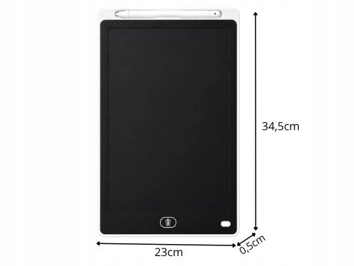 LCD elemes Rajztábla ceruzával, törlés gombbal 16", fehér