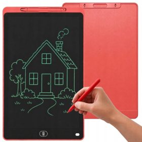   LCD elemes Rajztábla ceruzával, törlés gombbal 16", piros