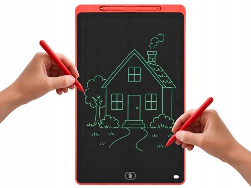 LCD elemes Rajztábla ceruzával, törlés gombbal 16", piros