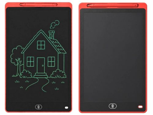 LCD elemes Rajztábla ceruzával, törlés gombbal 16", piros