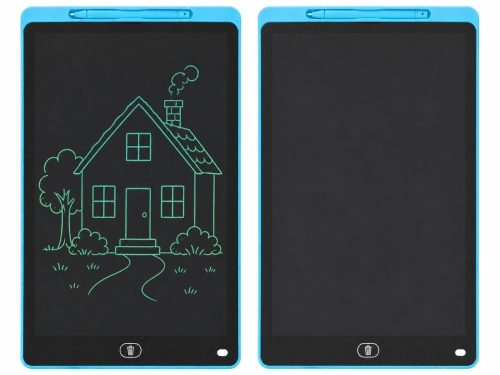 Digitális LCD rajztábla rajzoláshoz és íráshoz, 16 hüvelykes, tollal és törlés gombbal, kék
