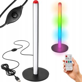   RGB 7 színű LED állólámpa 50cm távirányítóval, fekete USB