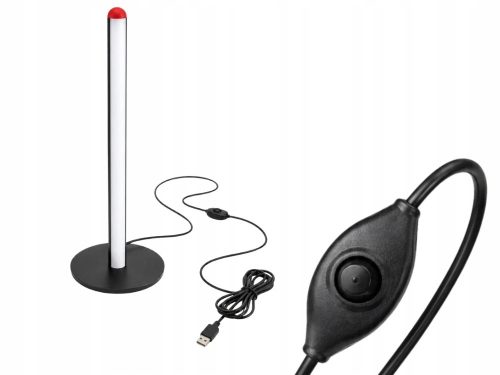 RGB 7 színű LED állólámpa 50cm távirányítóval, fekete USB