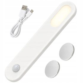   LED lámpa USB mozgásérzékelővel, mágneses, gardróbba vagy lépcsőre, 1,5 W, fehér