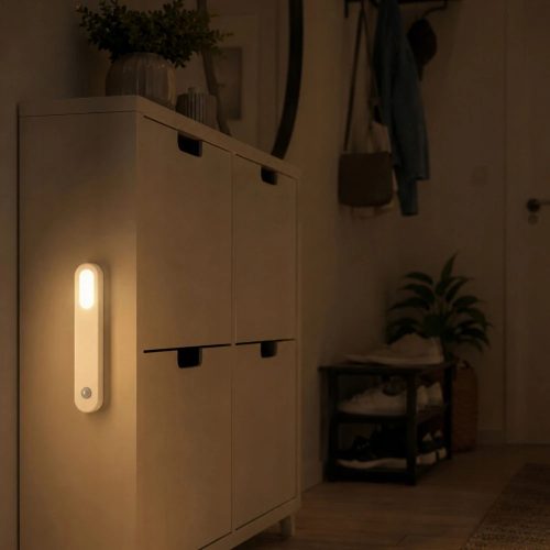 LED lámpa USB mozgásérzékelővel, mágneses, gardróbba vagy lépcsőre, 1,5 W, fehér