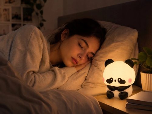 SZILIKON PANDA LED RGB ÉJSZAKAI LÁMPA GYEREKEKNEK