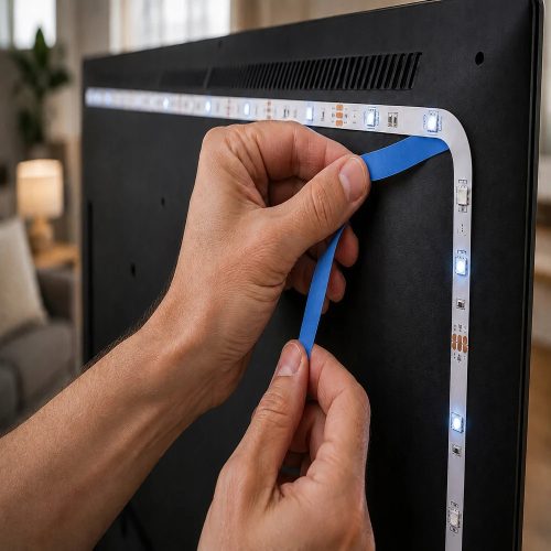Intelligens 5m-es Bluetooth Neon RGB LED Szalag Szett – Zenére Villogó Hangulatvilágítás távirányítóval