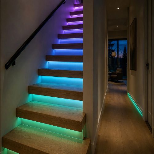 Intelligens 5m-es Bluetooth Neon RGB LED Szalag Szett – Zenére Villogó Hangulatvilágítás távirányítóval