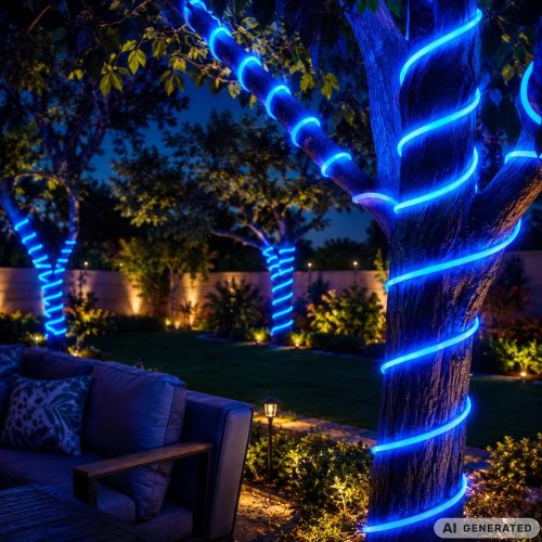 Okos 360° rugalmas RGB Neon LED Szalag Szett, Bluetooth App Vezérlés, 10m