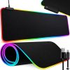 Nagy Méretű RGB Világító Gamer Egérpad – 14 Világítási Mód, Vízálló Szövet, USB, 90x40 cm