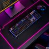 Nagy Méretű RGB Világító Gamer Egérpad – 14 Világítási Mód, Vízálló Szövet, USB, 90x40 cm