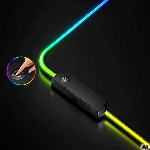 Nagy Méretű RGB Világító Gamer Egérpad – 14 Világítási Mód, Vízálló Szövet, USB, 90x40 cm
