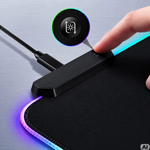 Nagy Méretű RGB Világító Gamer Egérpad – 14 Világítási Mód, Vízálló Szövet, USB, 90x40 cm